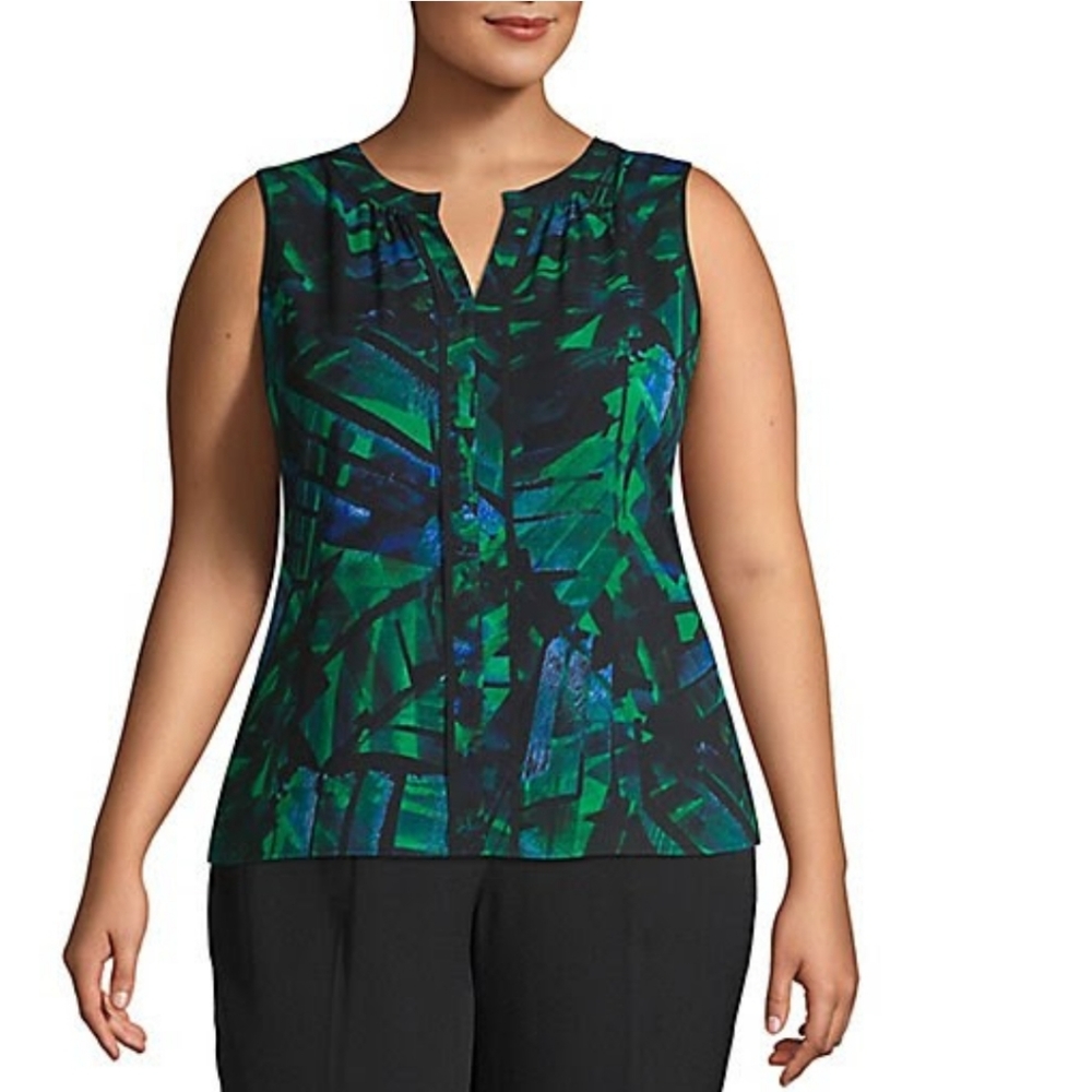 CALVIN KLEIN 1x NWT Regatta Printed Blouse